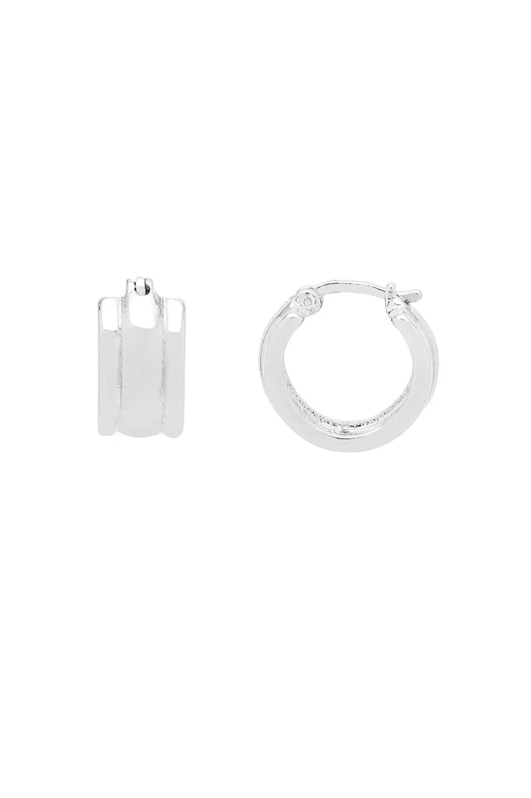 Chunky Silver Textured Hoops sold by Estella Bartlett product image thumbnail 3