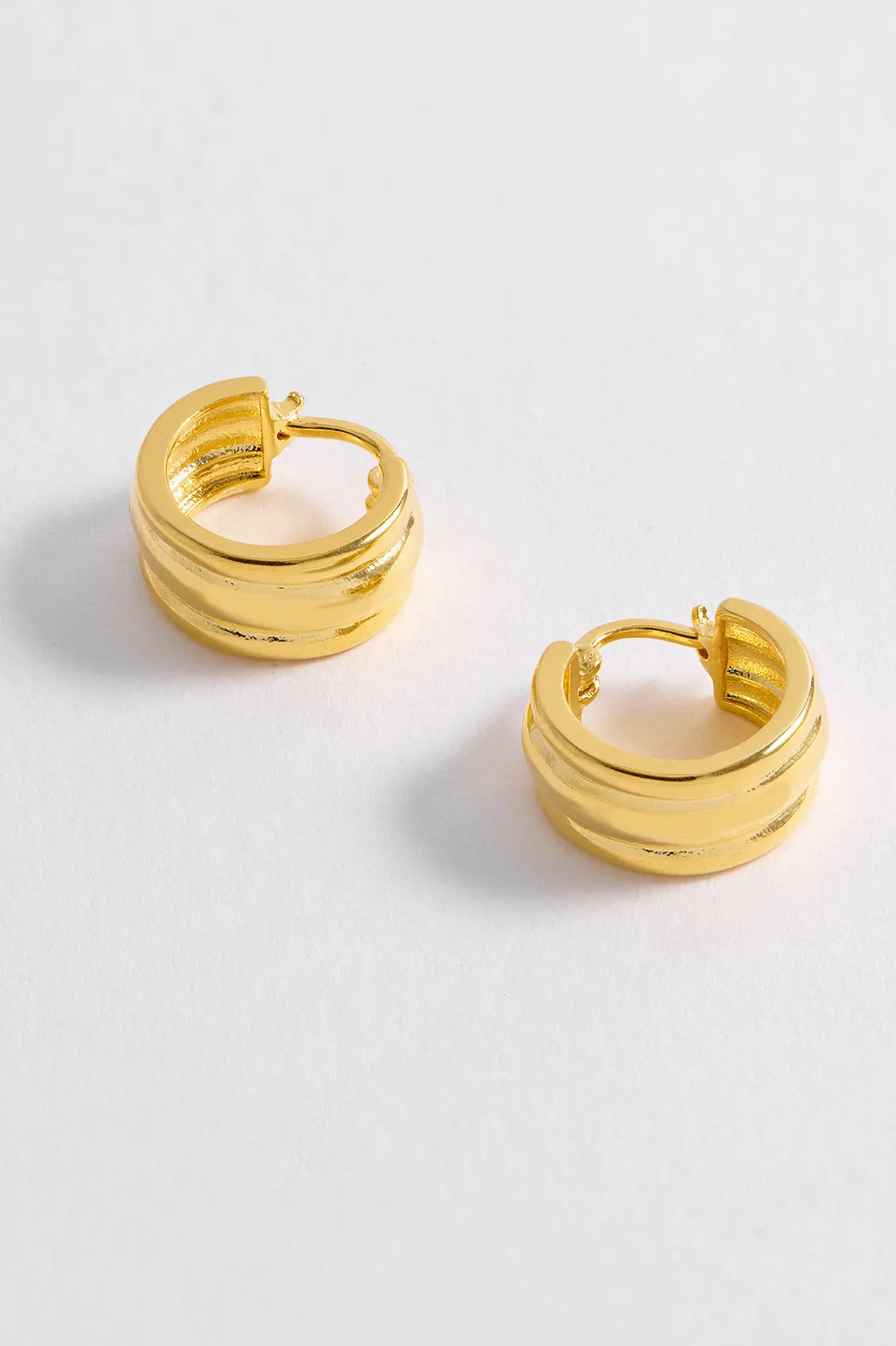 Chunky Gold Textured Hoops sold by Estella Bartlett product image thumbnail 4