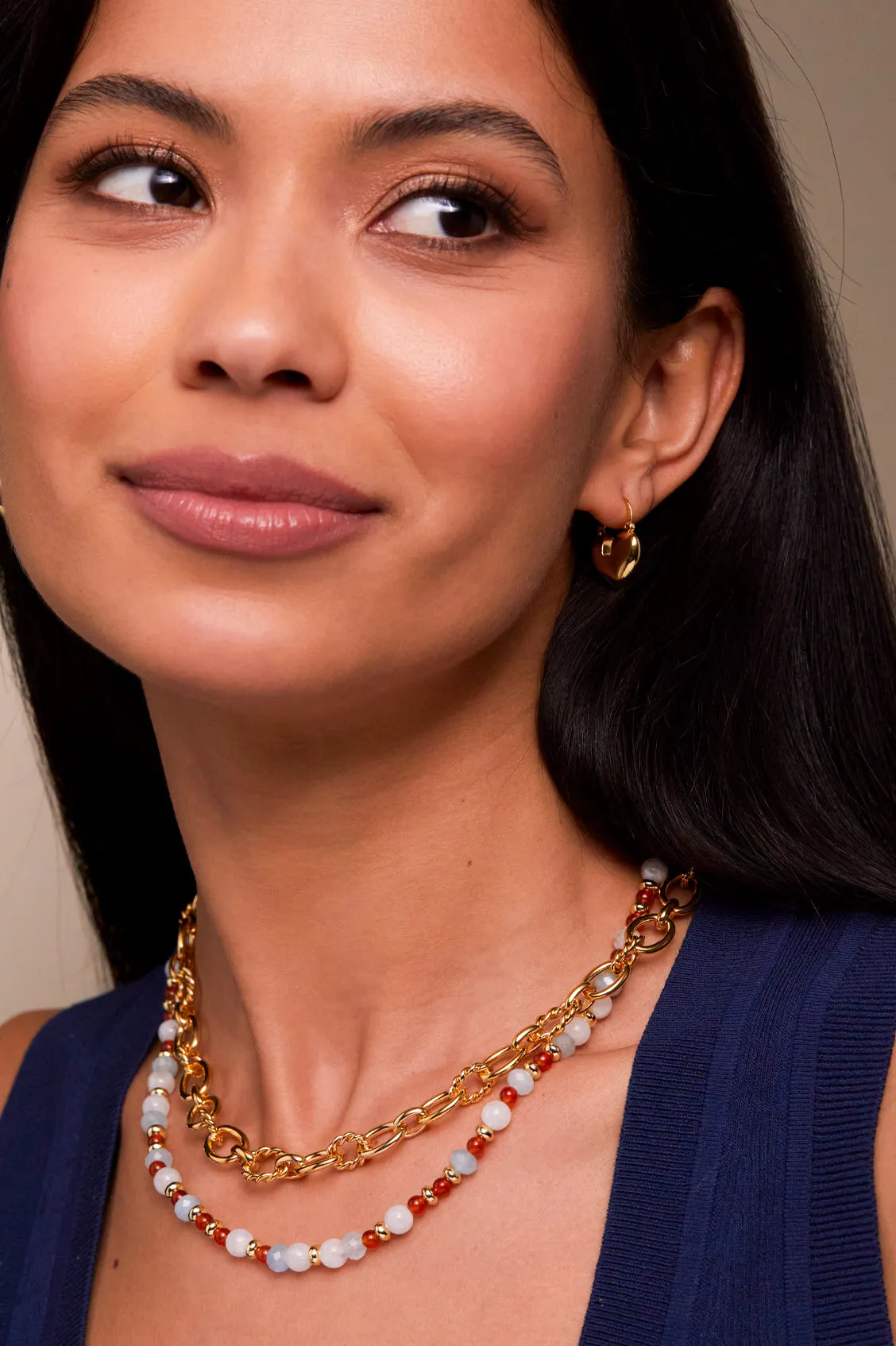 Gemstone T-Bar Necklace sold by Estella Bartlett product image thumbnail 2