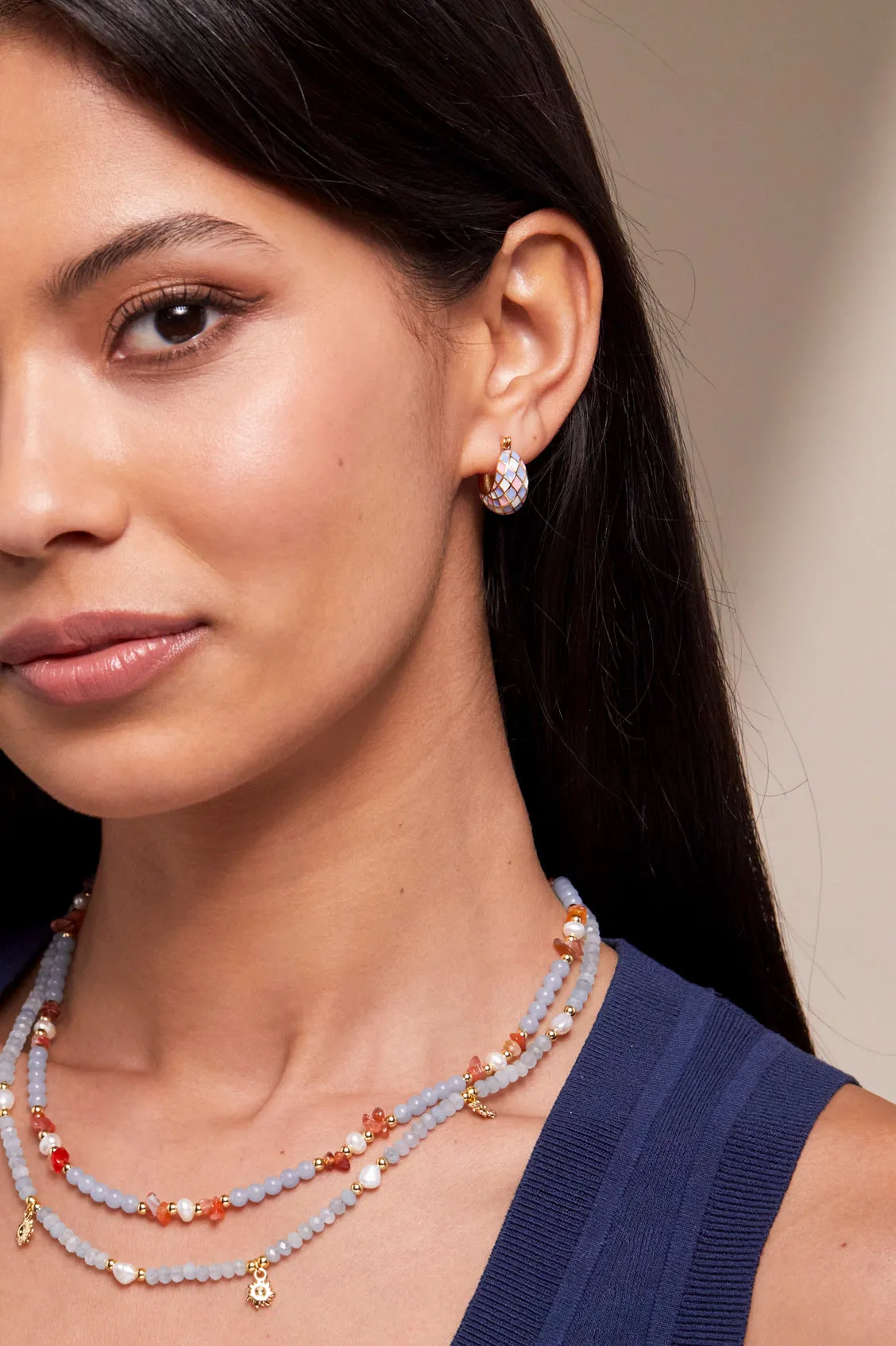 Gemstone Pearl T-Bar Necklace sold by Estella Bartlett product image thumbnail 2