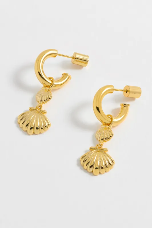 Shell Drop Hoops sold by Estella Bartlett