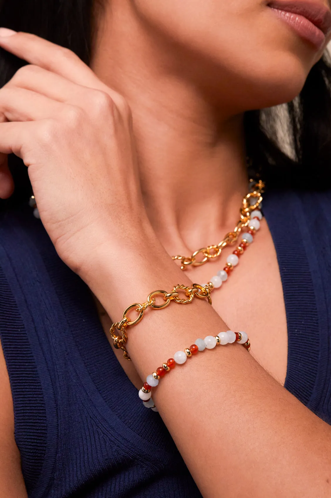 Gemstone T-Bar Bracelet sold by Estella Bartlett product image thumbnail 2