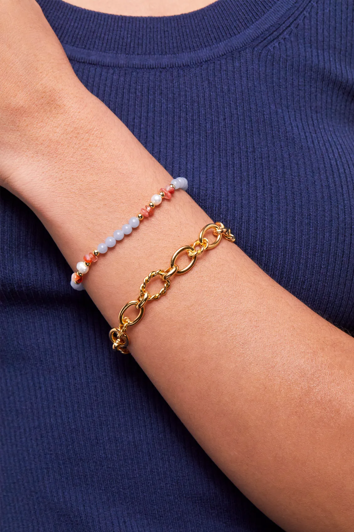 Gemstone Pearl T-Bar Bracelet sold by Estella Bartlett product image thumbnail 2