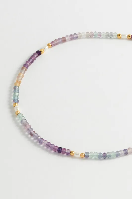 Gemstone Pearl T-Bar Beaded Necklace sold by Estella Bartlett
