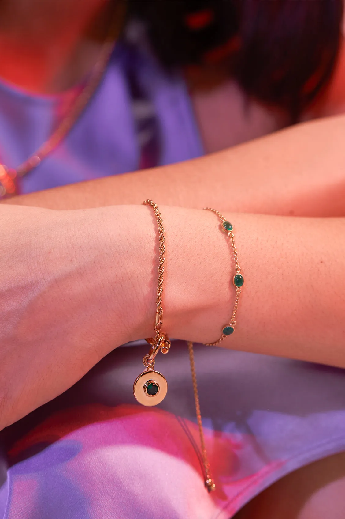 Pearl CZ T-Bar Rope Bracelet sold by Estella Bartlett product image thumbnail 2