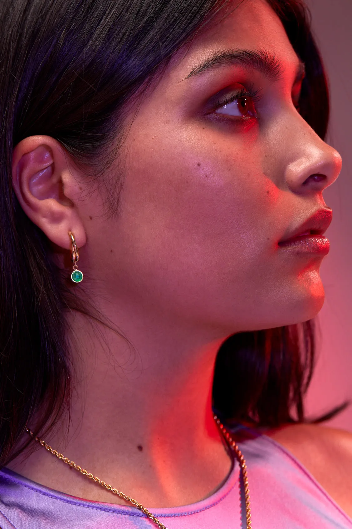 CZ Drop Twist Hoops sold by Estella Bartlett product image thumbnail 2