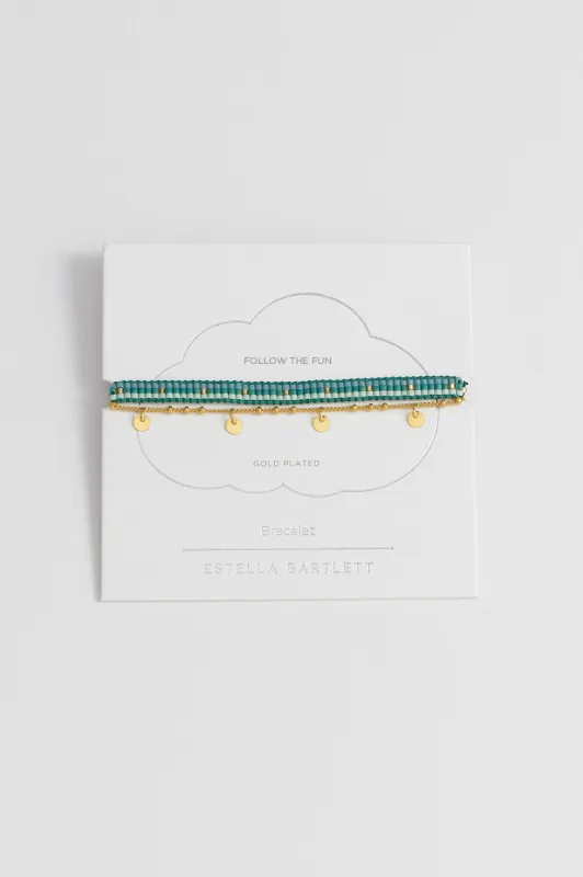 Woven Duo Beaded Charm Bracelets sold by Estella Bartlett