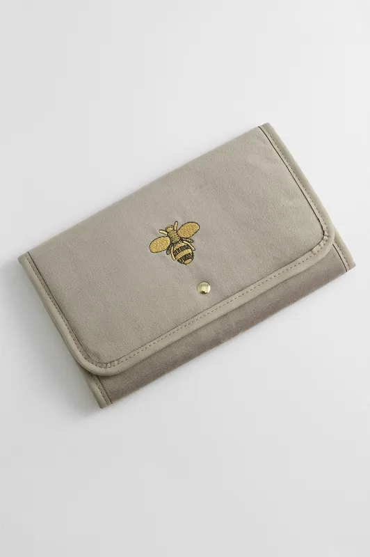 Embroidered Bee Folding Jewellery Pouch sold by Estella Bartlett