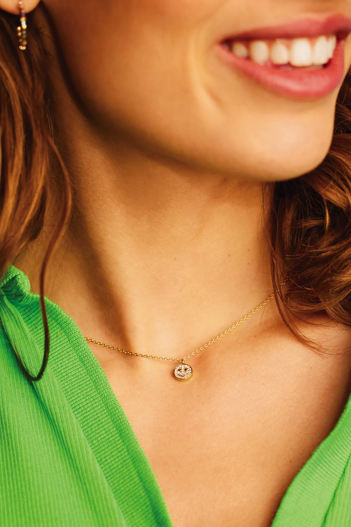 Pave Smile Pendant sold by Estella Bartlett product image thumbnail 4