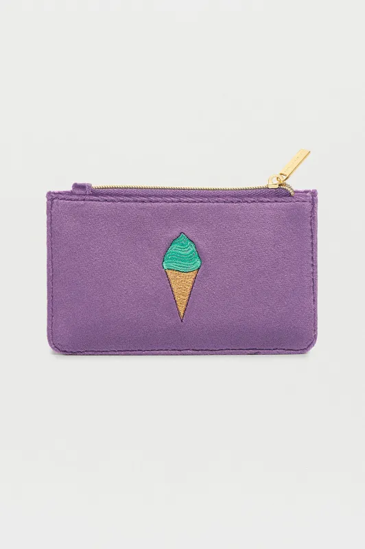 Embroidered Ice Cream Card Purse sold by Estella Bartlett