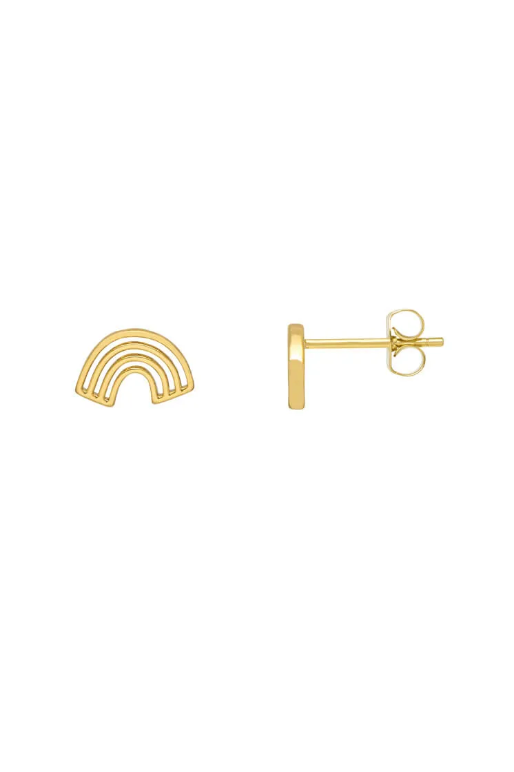 Minimalist Cutout Rainbow Stud Earrings sold by Estella Bartlett product image thumbnail 3