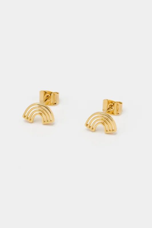 Minimalist Cutout Rainbow Stud Earrings made by Estella Bartlett