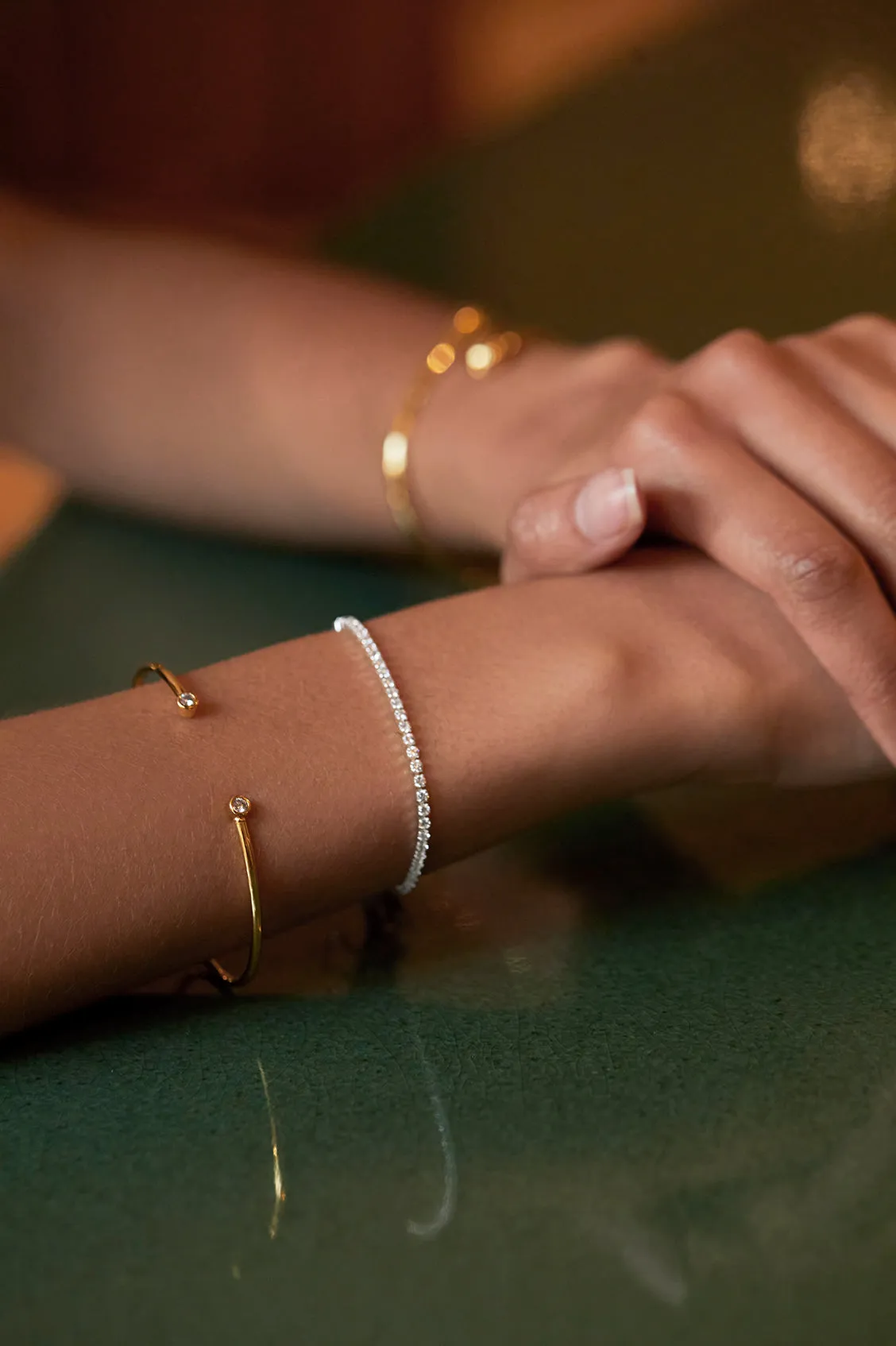 CZ Open Cuff Bangle sold by Estella Bartlett product image thumbnail 2