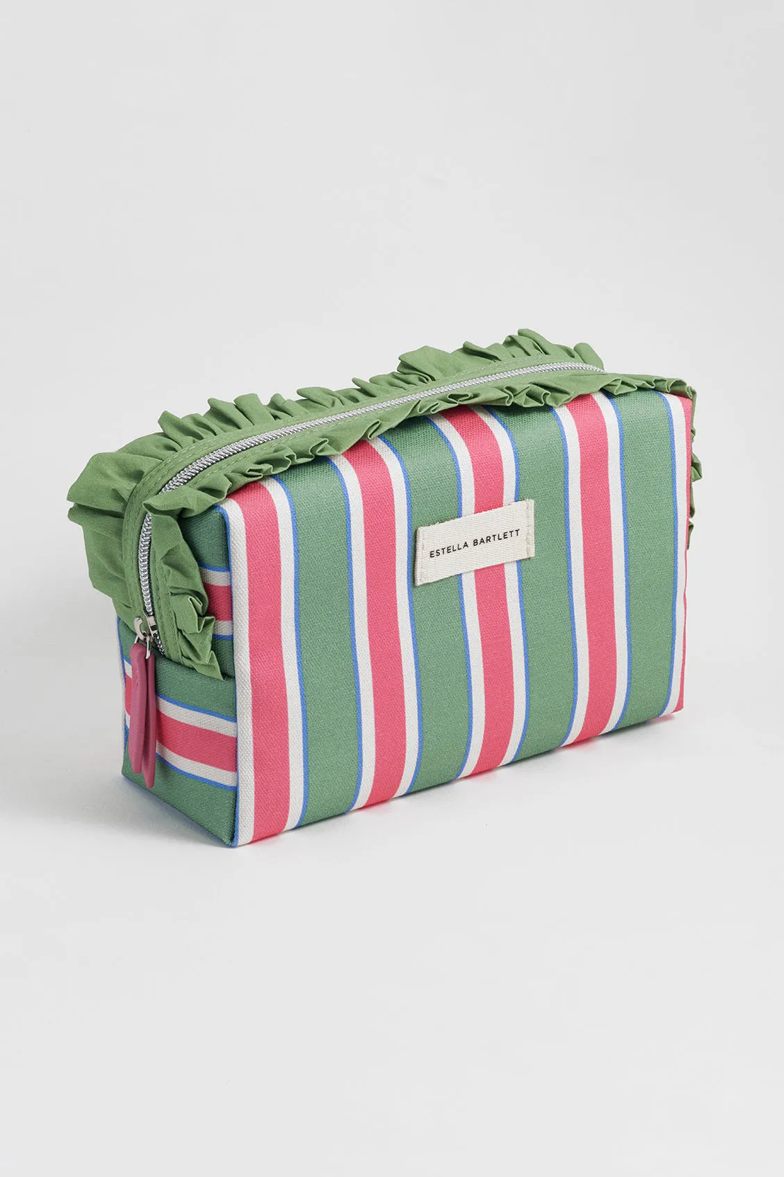 Green Stripe Ruffle Wash Bag sold by Estella Bartlett product image thumbnail 2