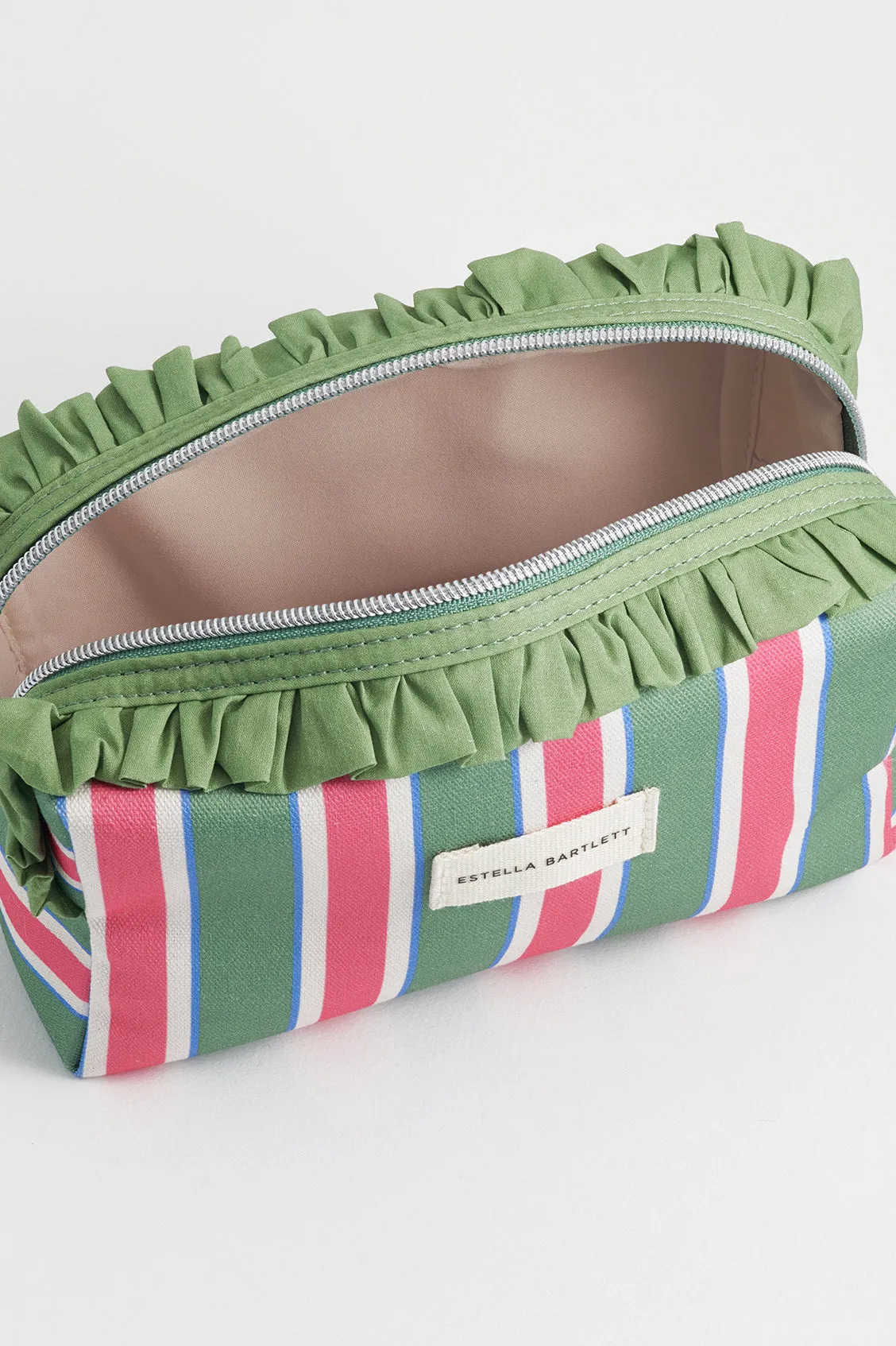Green Stripe Ruffle Wash Bag sold by Estella Bartlett product image thumbnail 4
