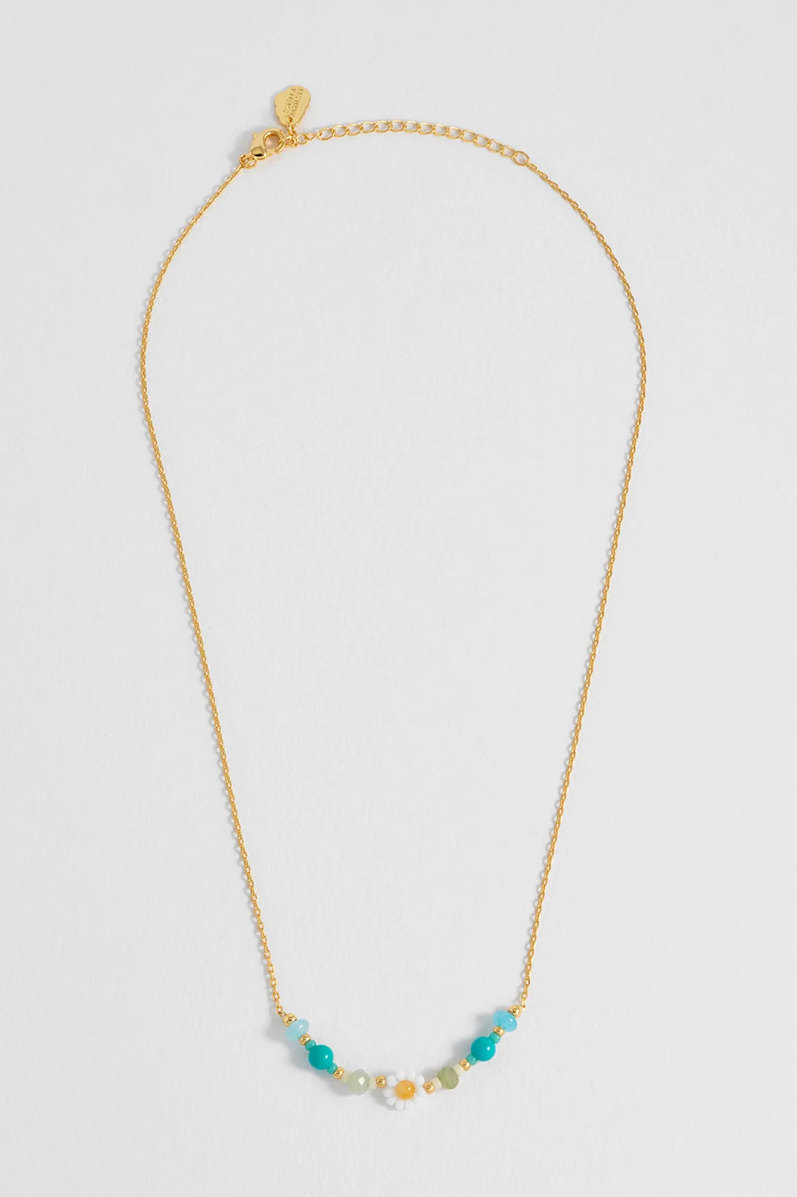 Turquoise Beaded Flower Necklace sold by Estella Bartlett product image thumbnail 4