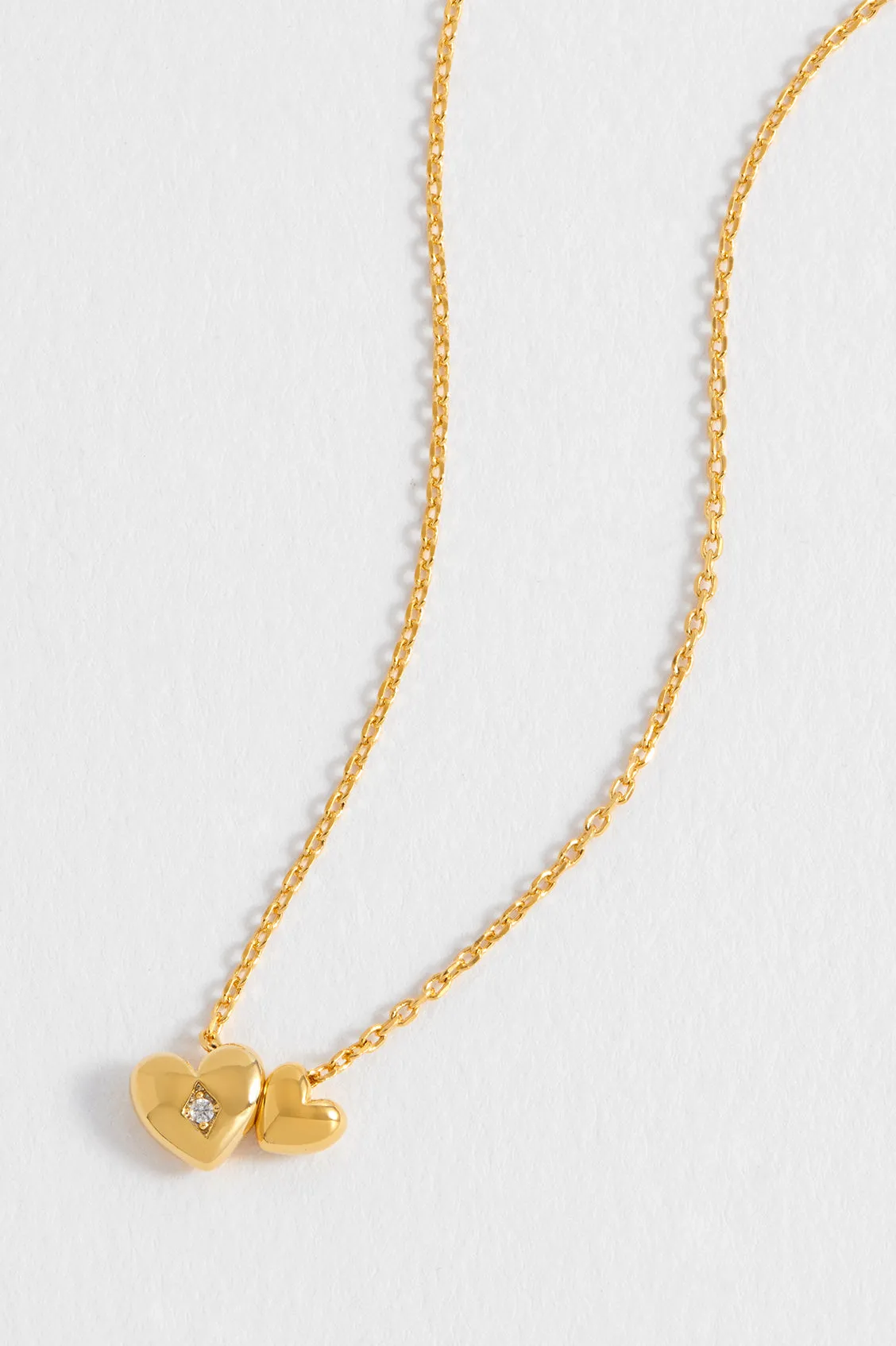 Double Heart and CZ Necklace sold by Estella Bartlett product image thumbnail 4