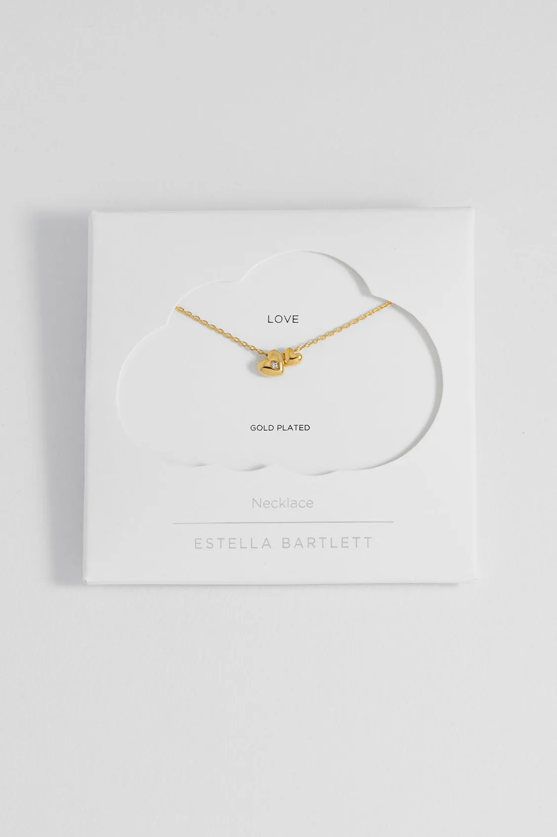 Double Heart and CZ Necklace sold by Estella Bartlett