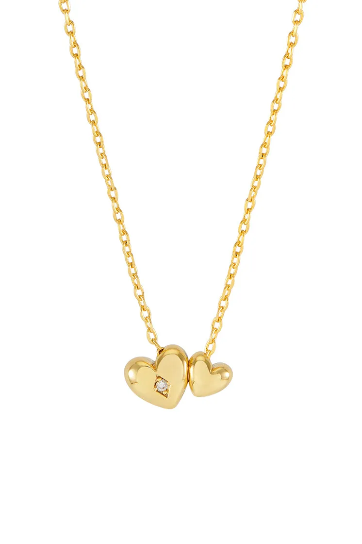 Double Heart and CZ Necklace sold by Estella Bartlett product image thumbnail 3