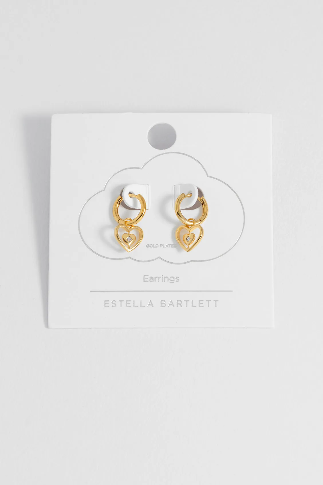 Enveloped CZ Heart Huggie Hoops sold by Estella Bartlett product image thumbnail 4