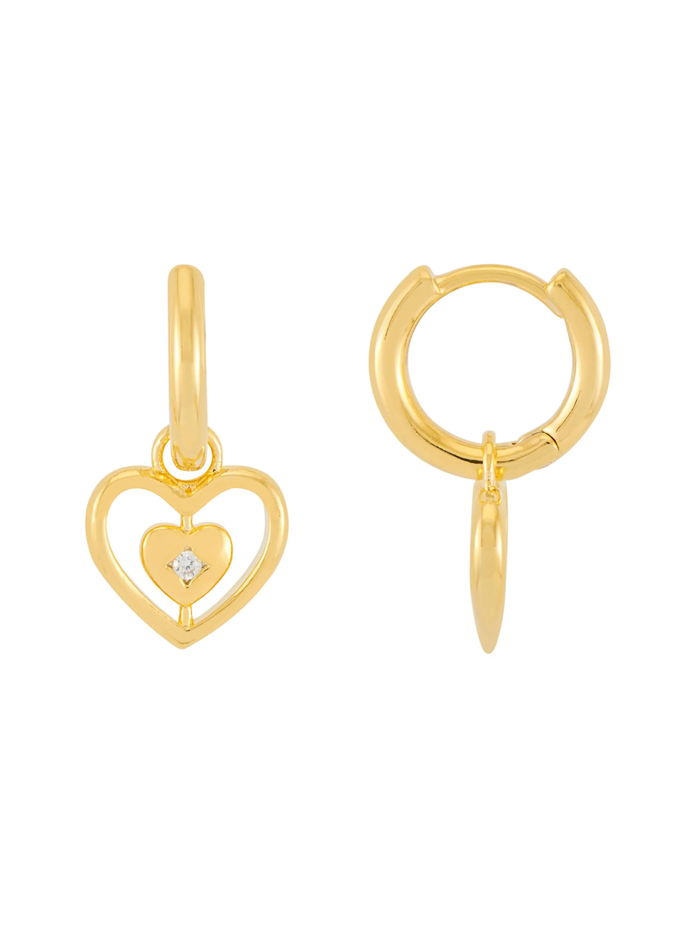 Enveloped CZ Heart Huggie Hoops sold by Estella Bartlett product image thumbnail 3