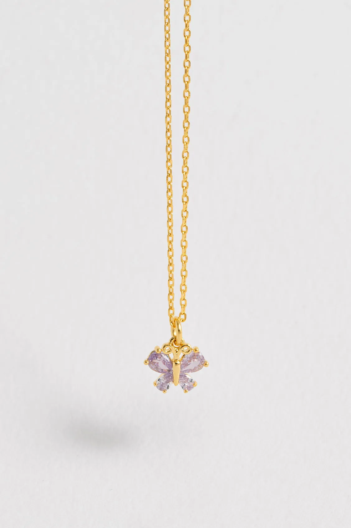 Lilac CZ Butterfly Necklace sold by Estella Bartlett product image thumbnail 4