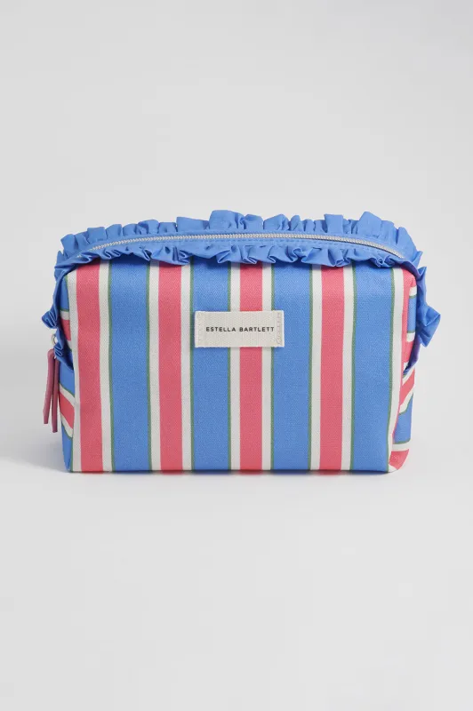 Blue Stripe Ruffle Wash Bag sold by Estella Bartlett