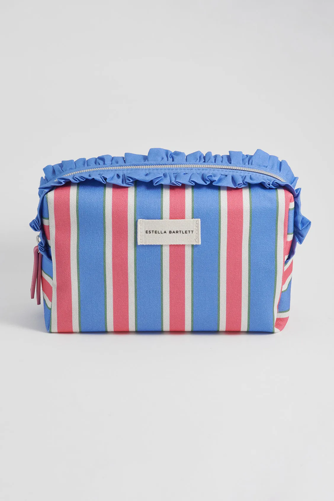Blue Stripe Ruffle Wash Bag sold by Estella Bartlett
