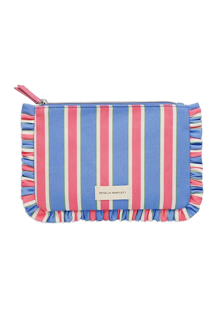 Blue Stripe Ruffle Pouch sold by Estella Bartlett product image thumbnail 3