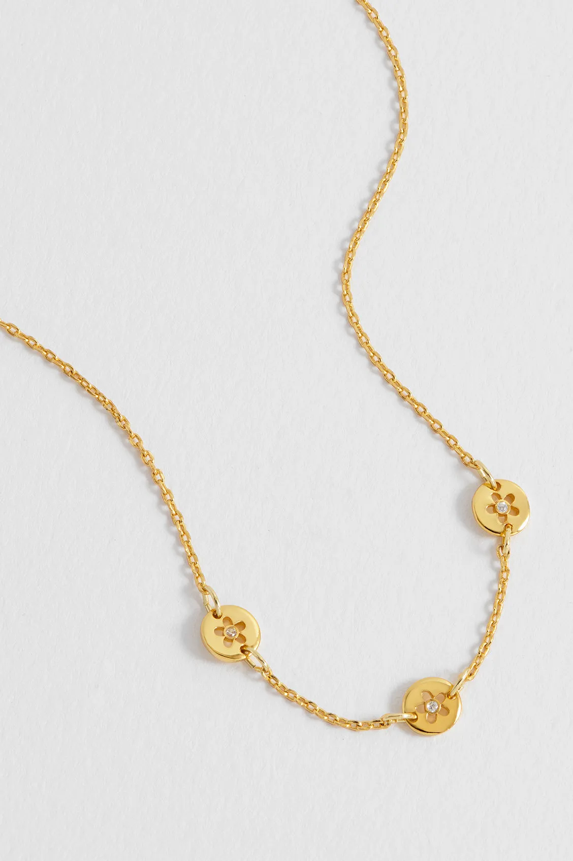 CZ Flower Coin Necklace sold by Estella Bartlett product image thumbnail 4