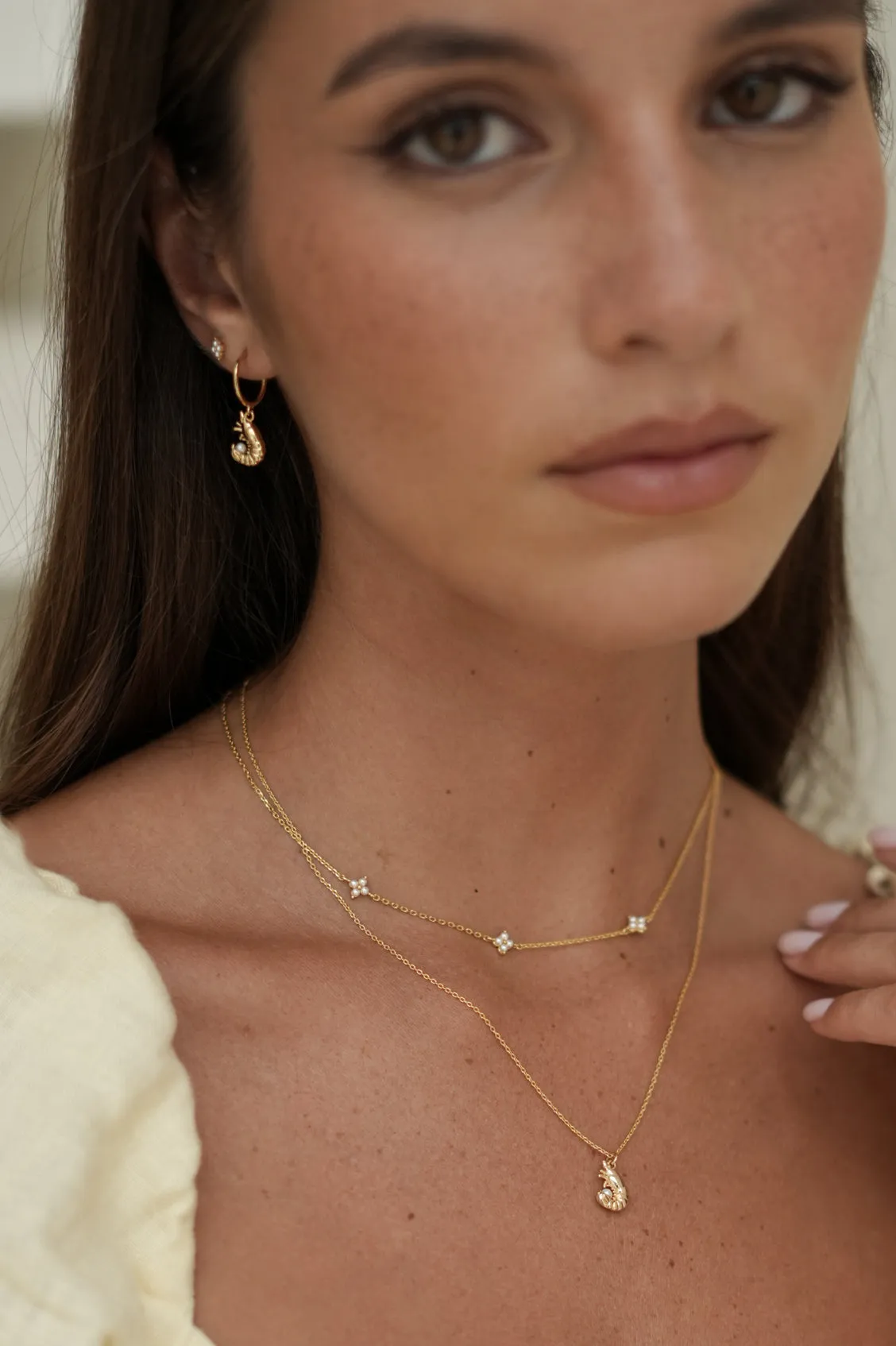 Shrimp Charm Hoops sold by Estella Bartlett product image thumbnail 2