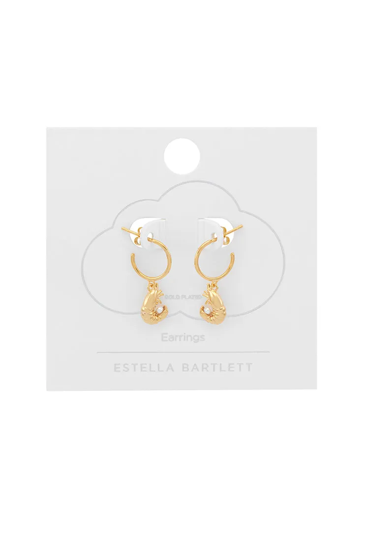 Shrimp Charm Hoops sold by Estella Bartlett product image thumbnail 3