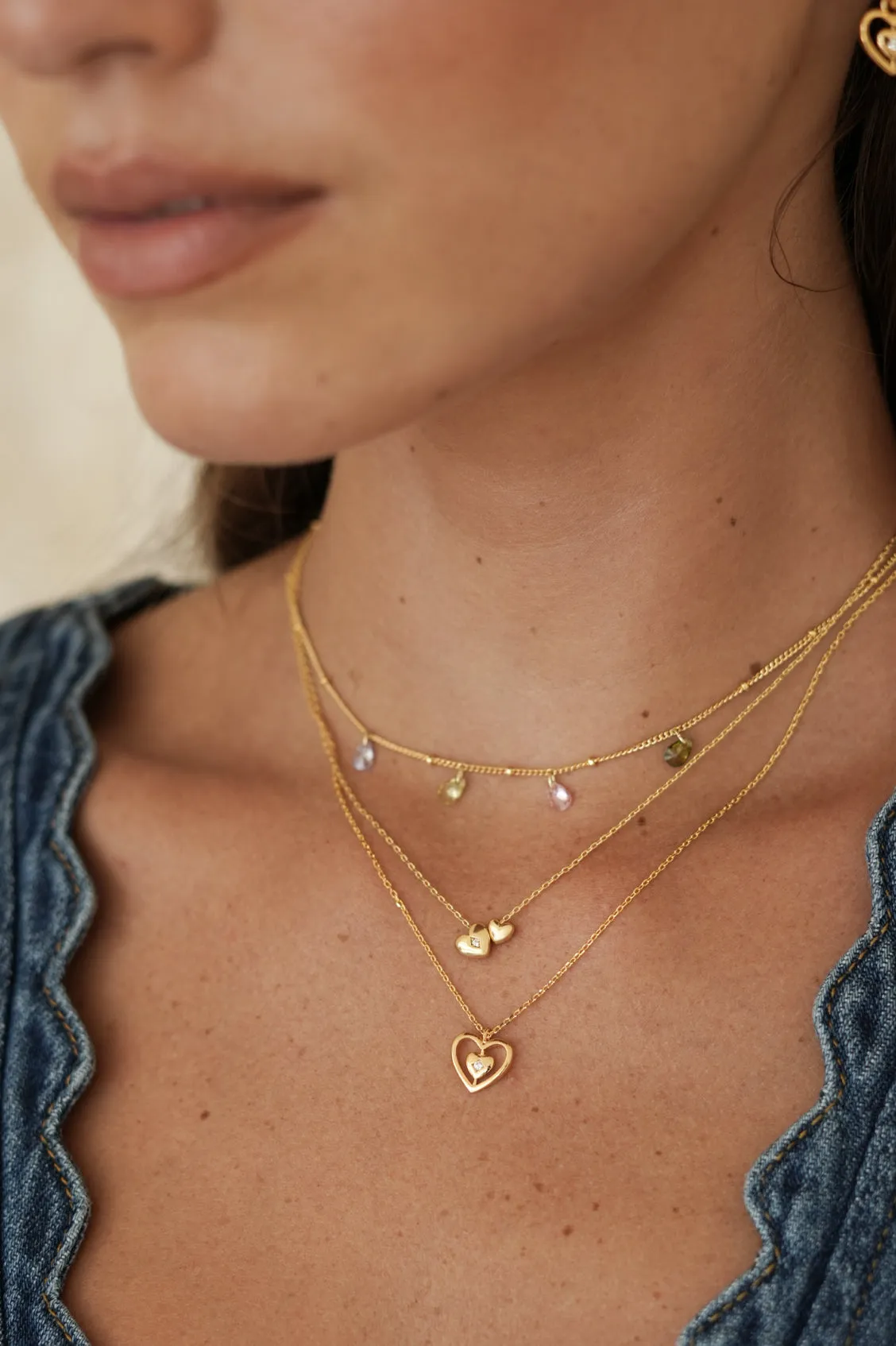 Multi CZ Pear Drop Necklace sold by Estella Bartlett product image thumbnail 2