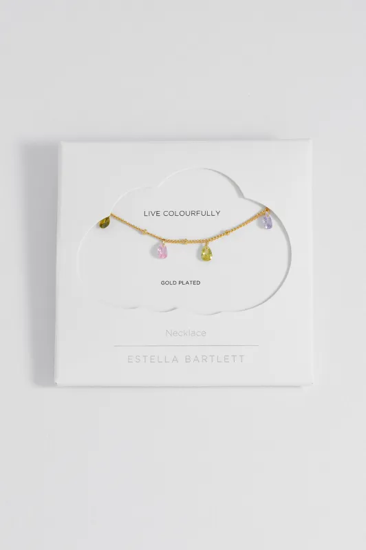 Multi CZ Pear Drop Necklace sold by Estella Bartlett
