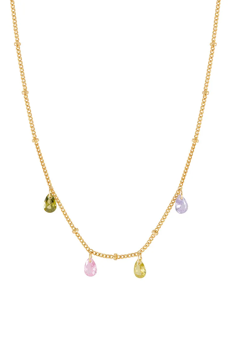 Multi CZ Pear Drop Necklace sold by Estella Bartlett product image thumbnail 3