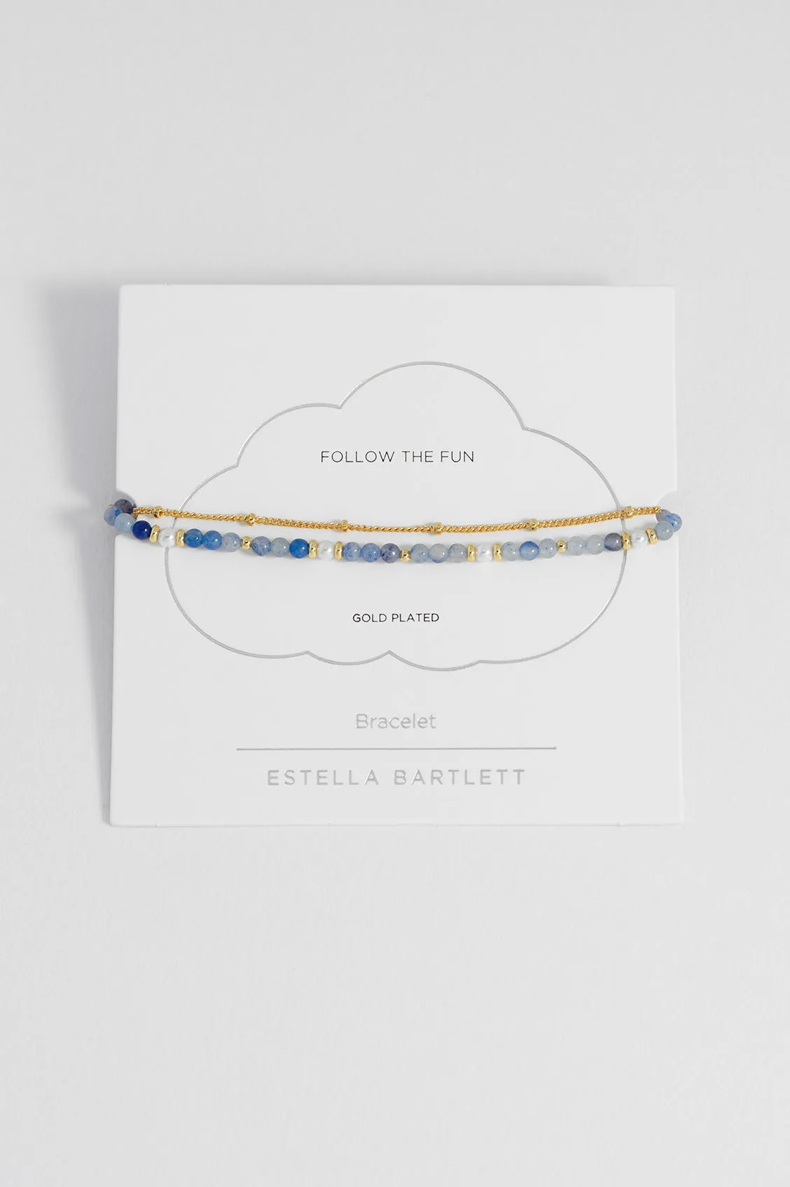 Pearl and Blue Aventurine Duo Bracelet sold by Estella Bartlett