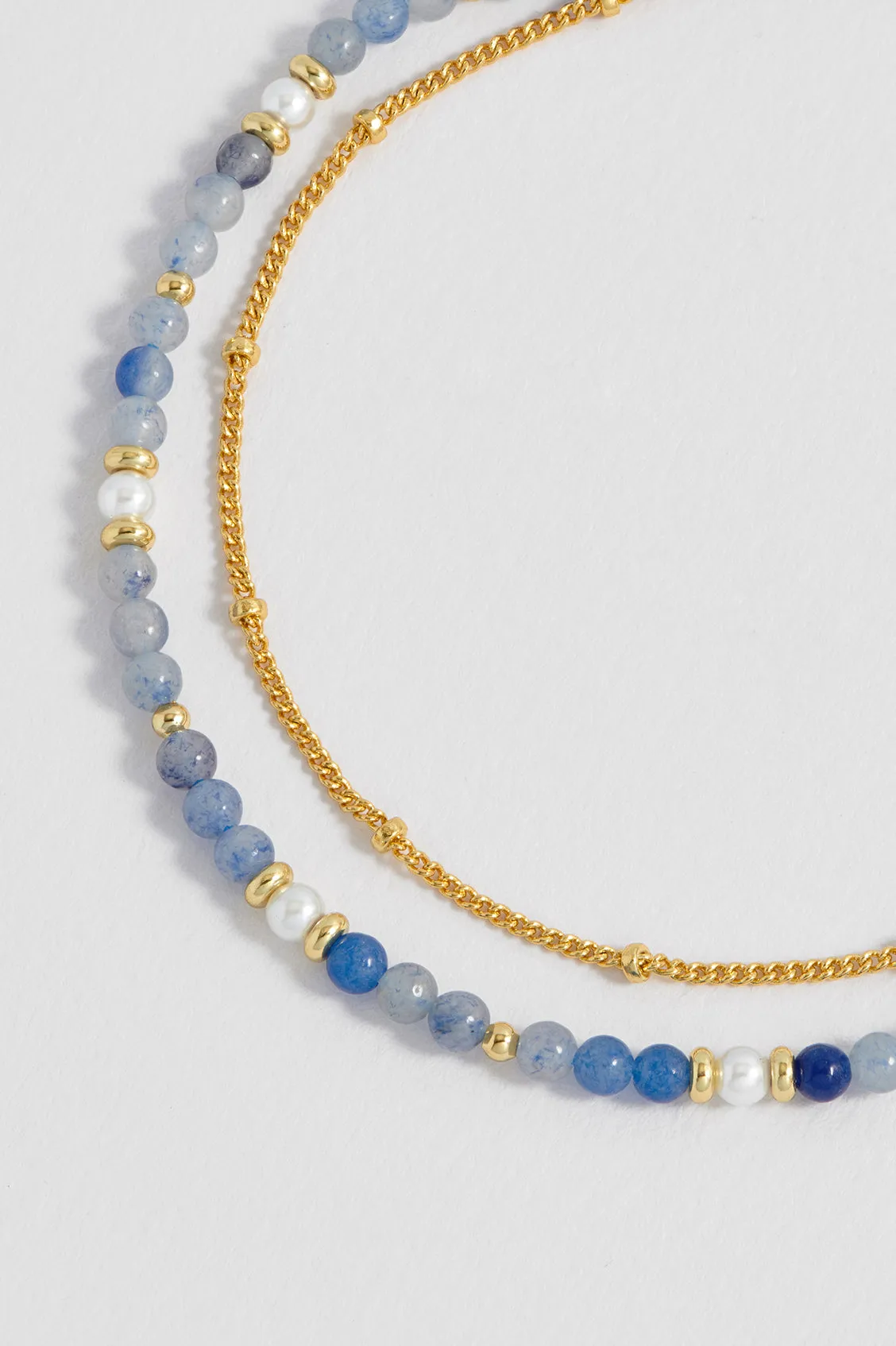 Pearl and Blue Aventurine Duo Bracelet sold by Estella Bartlett product image thumbnail 4