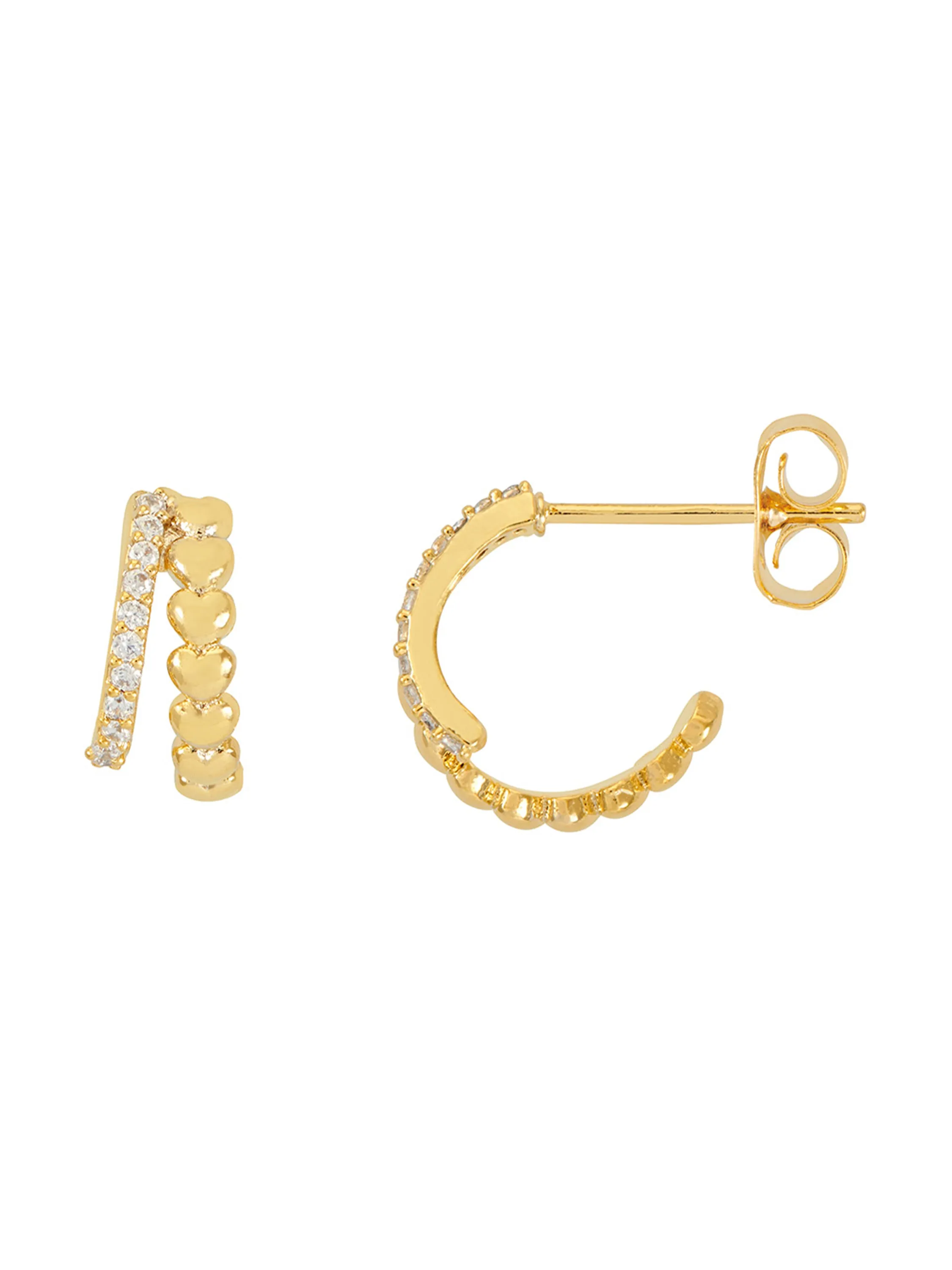 Heart and CZ Double Illusion Huggies sold by Estella Bartlett product image thumbnail 3