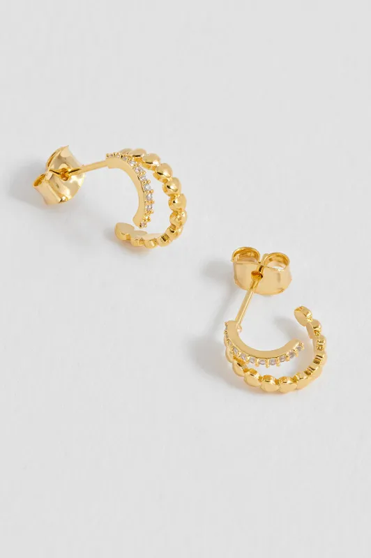 Heart and CZ Double Illusion Huggies sold by Estella Bartlett