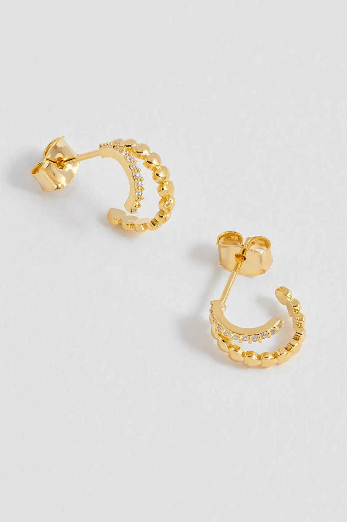 Heart and CZ Double Illusion Huggies sold by Estella Bartlett