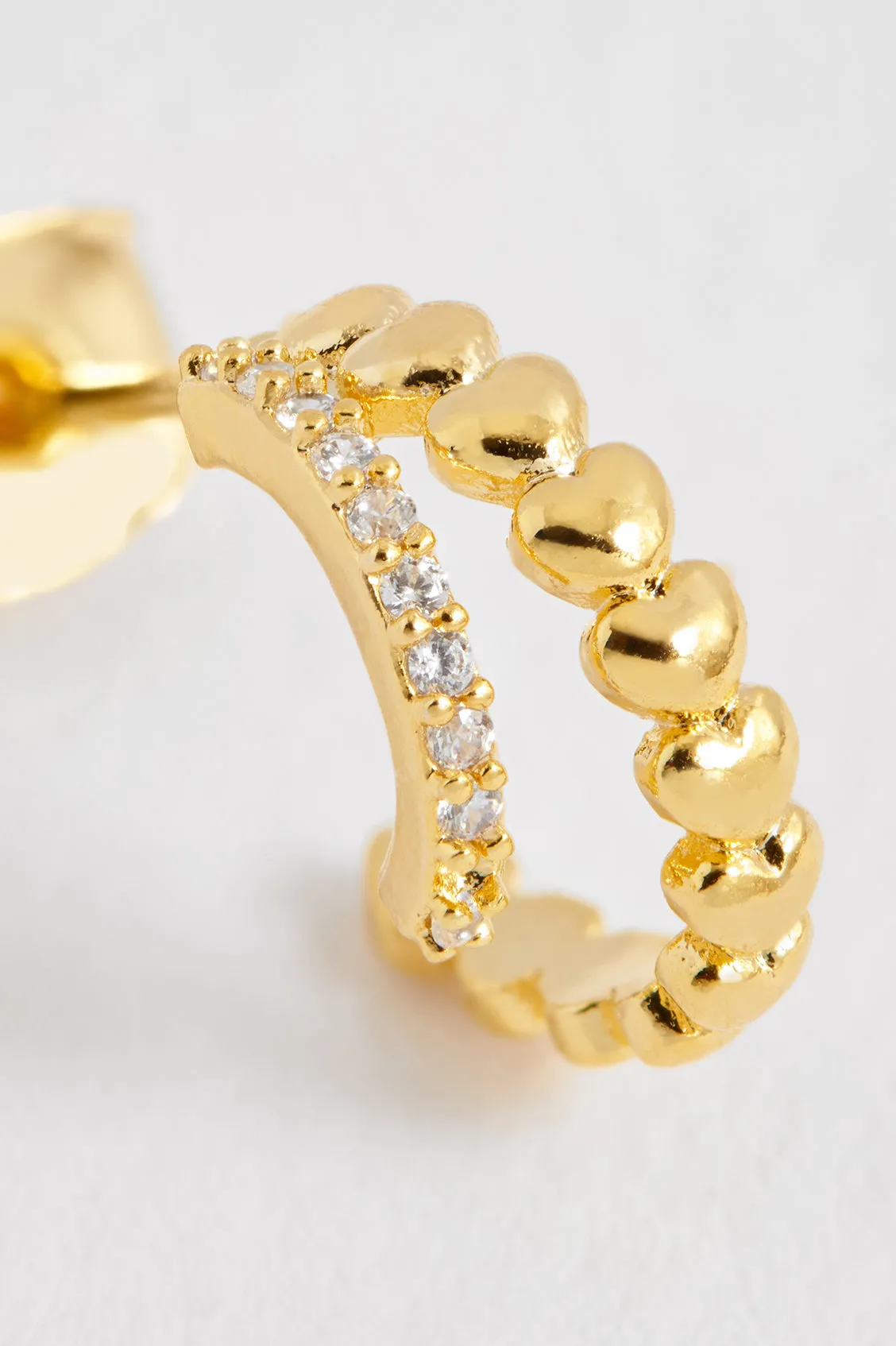 Heart and CZ Double Illusion Huggies sold by Estella Bartlett product image thumbnail 4