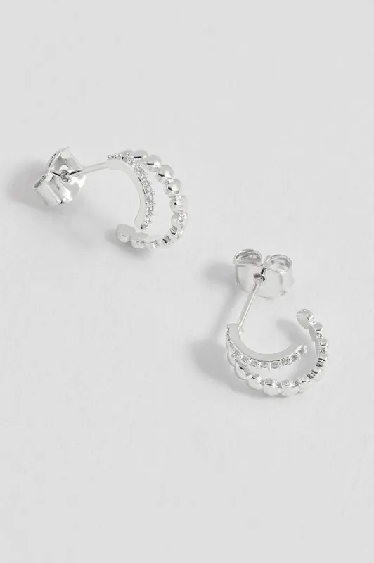 Heart and CZ Double Illusion Huggies sold by Estella Bartlett