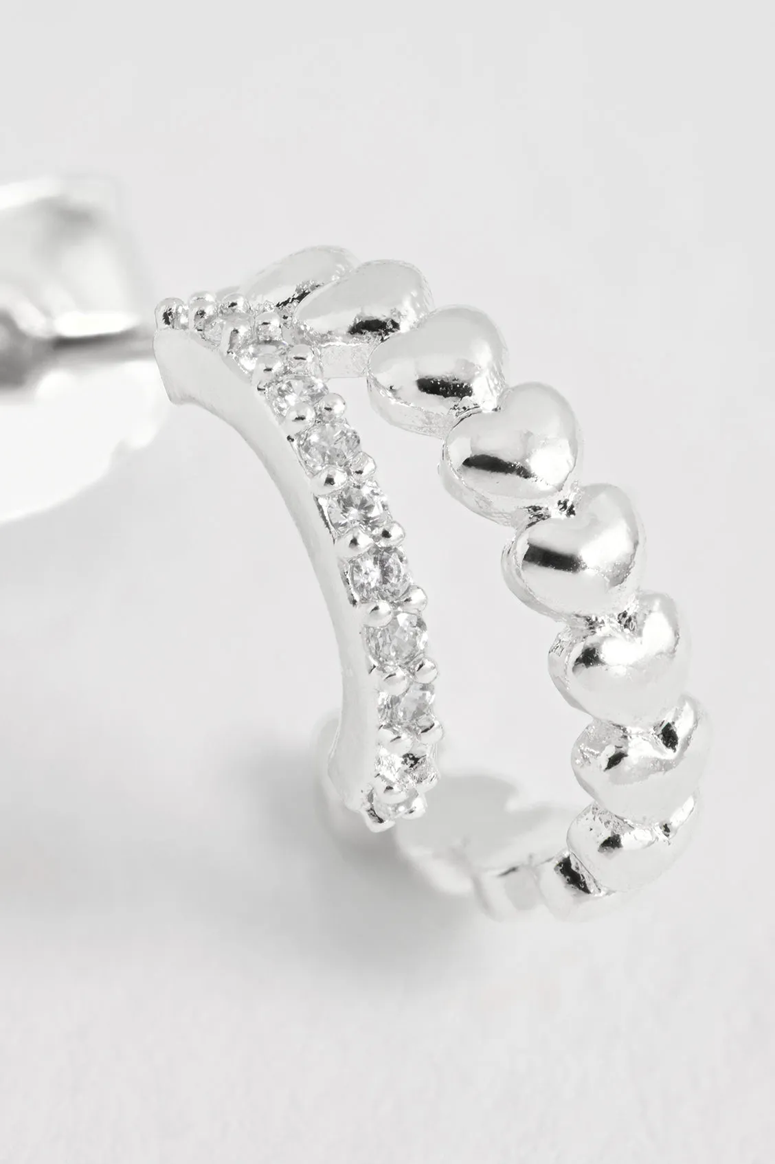 Heart and CZ Double Illusion Huggies sold by Estella Bartlett product image thumbnail 4