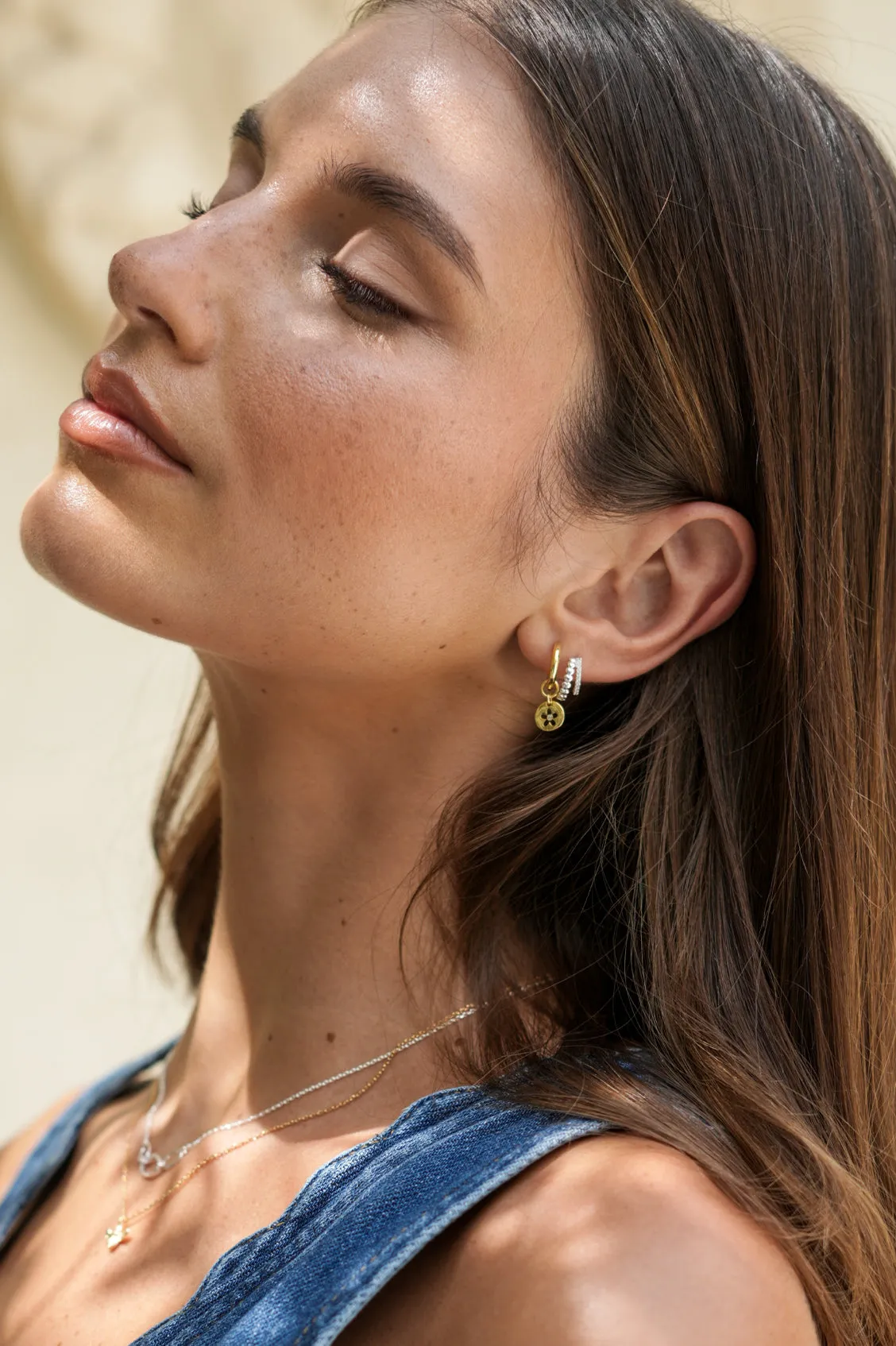 Heart and CZ Double Illusion Huggies sold by Estella Bartlett product image thumbnail 2