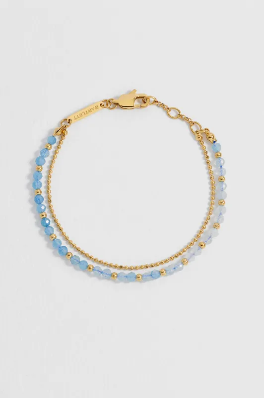 Faceted Blue Quartz Duo Bracelet sold by Estella Bartlett