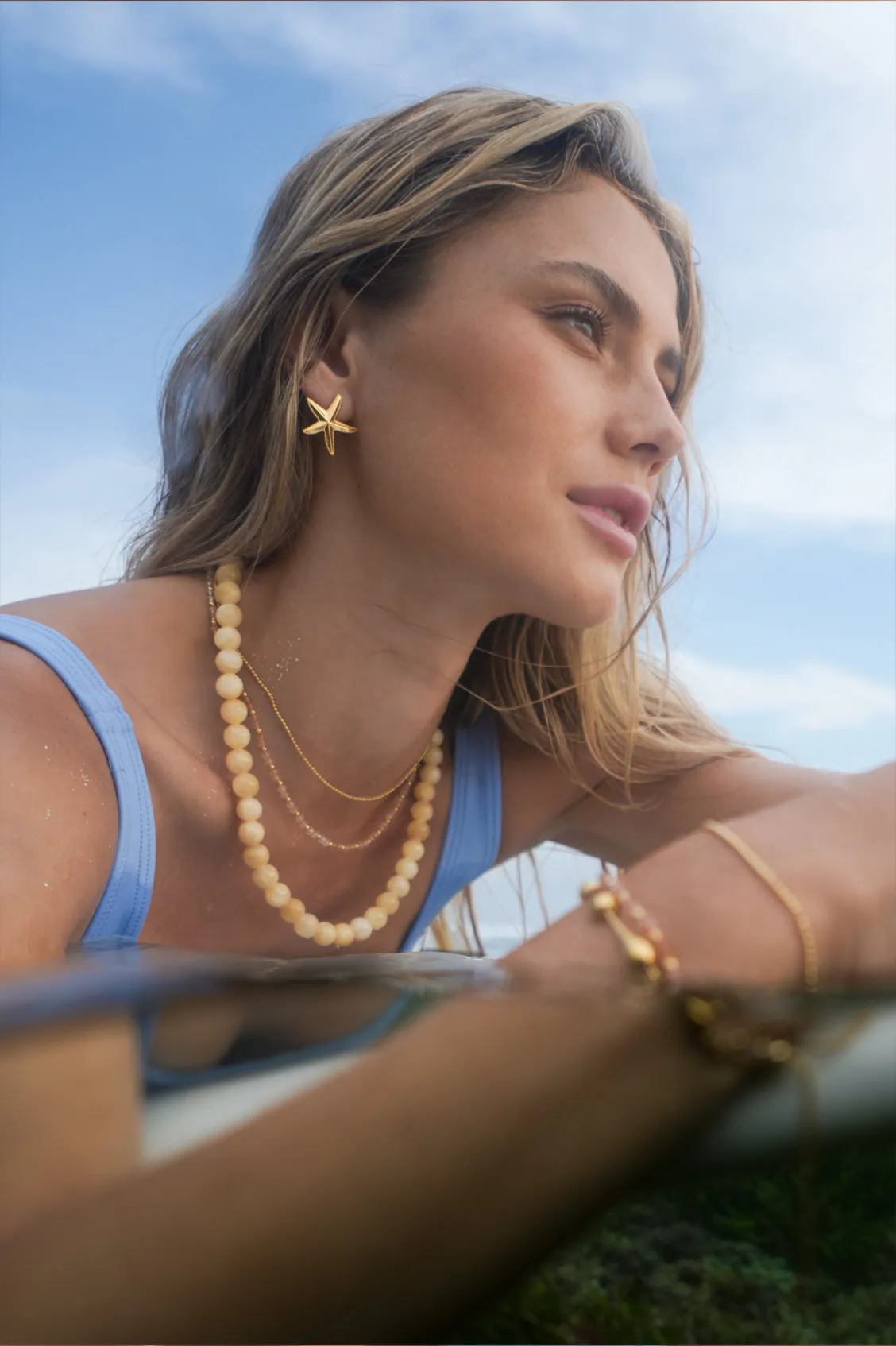 Chunky Yellow Quartz T-Bar Necklace sold by Estella Bartlett product image thumbnail 2