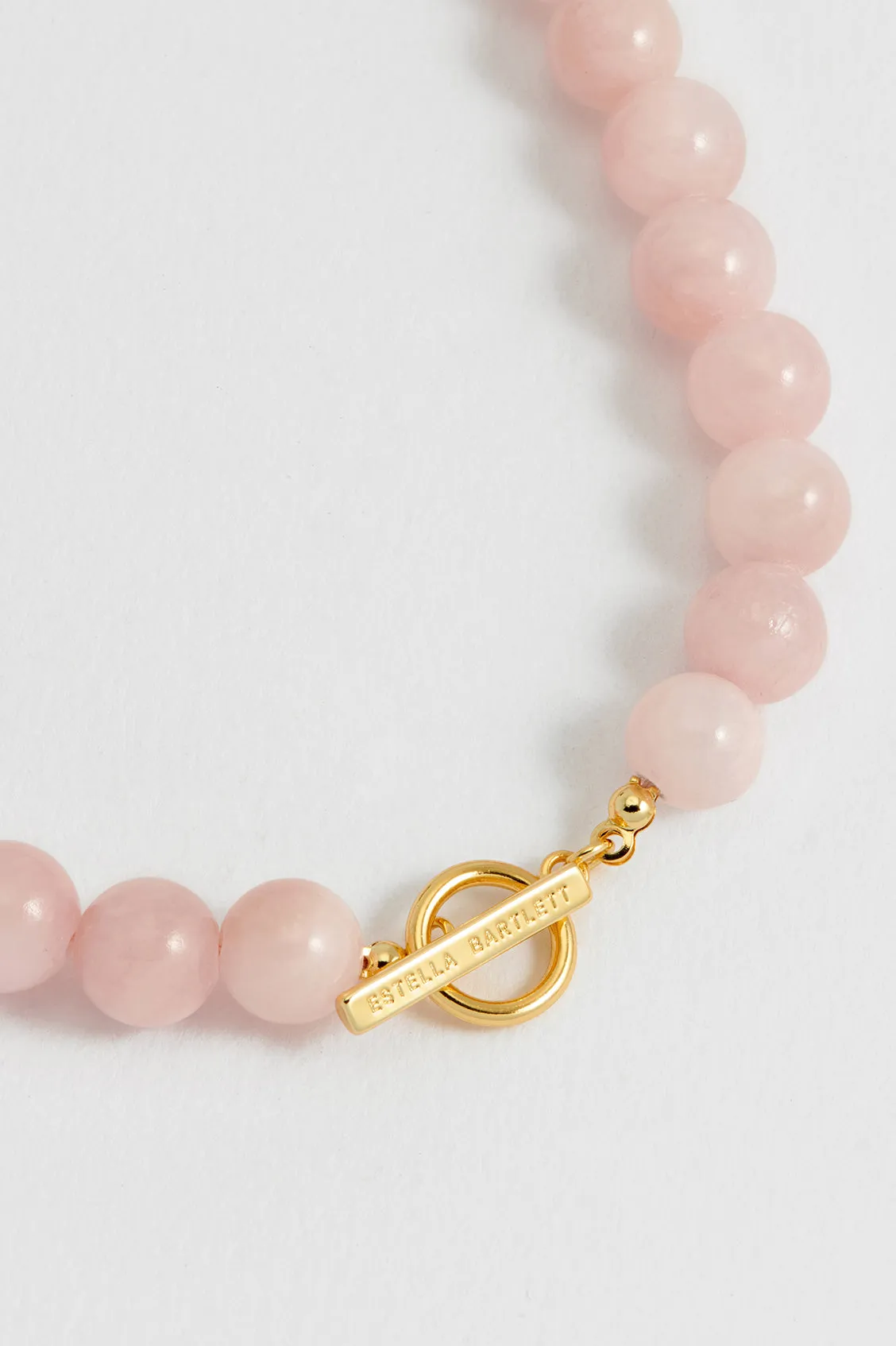Chunky Rose Quartz T-Bar Necklace sold by Estella Bartlett product image thumbnail 4