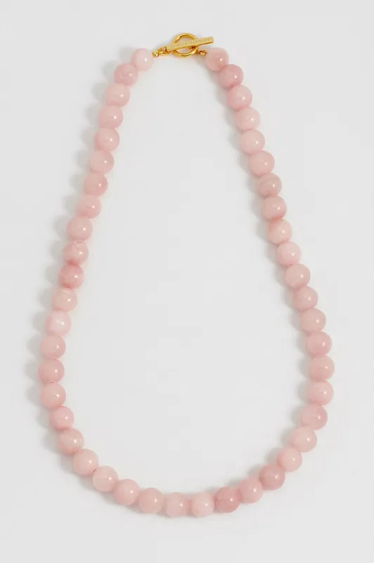Chunky Rose Quartz T-Bar Necklace sold by Estella Bartlett