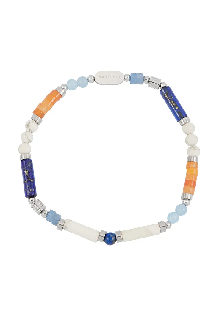 Men's Blue, Orange and White Gemstone Bead Bracelet sold by Estella Bartlett product image thumbnail 3