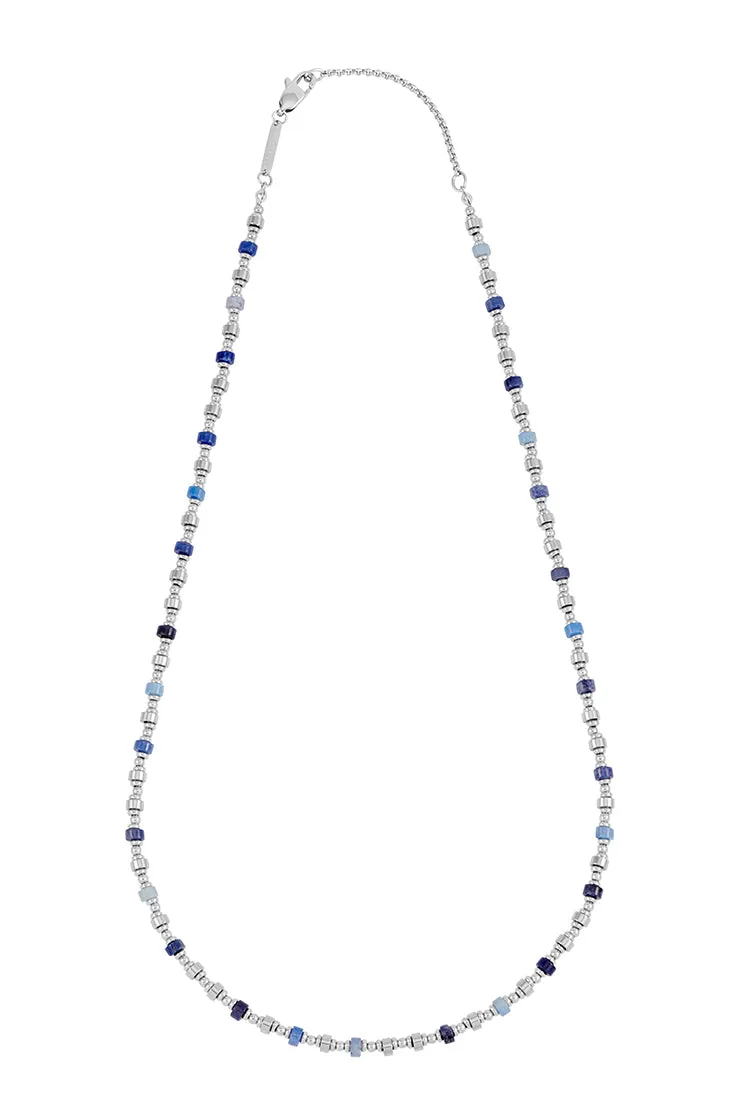 Men's Blue Gemstone and Metal Bead Necklace sold by Estella Bartlett product image thumbnail 3